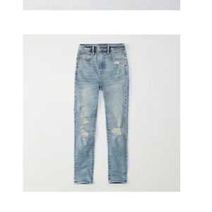 Ultra high rise super skinny distressed jeans